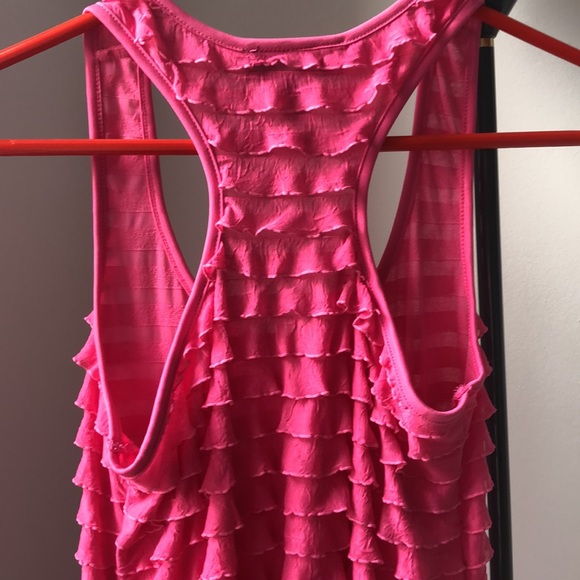 Ruffled pink Tank shirt/beach cover up or mini - Picture 4 of 5